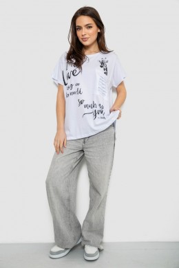 Футболка женская с принтом, цвет белый, 244R3011