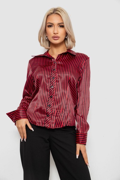 Сорочка класична в смужку, колір чорно-червоний, 230R64-2