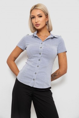 Рубашка классическая в полоску, цвет серо-белый, 230R668