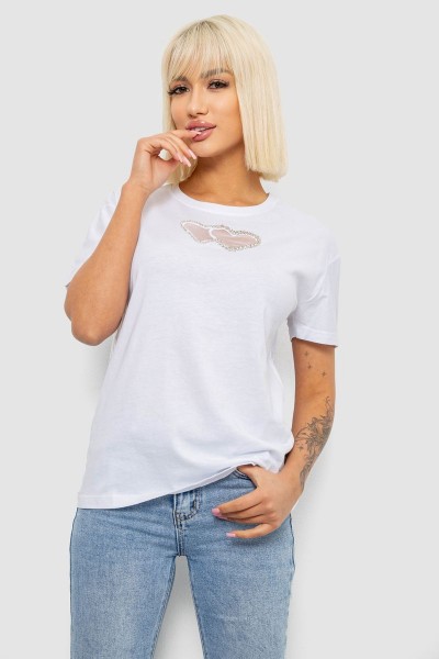 Футболка женская с принтом, цвет белый, 244R2802