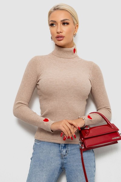 Гольф женский однотонный, цвет бежевый, 204R052