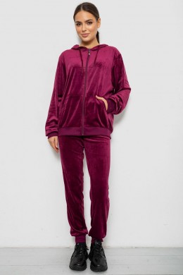 Спортивний костюм жіночий велюровий, колір бордовий, 244R9135