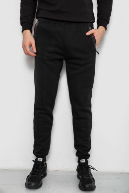 Спортивные штаны мужские на флисе, цвет черный, 244R41558