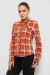 Рубашка женская в клетку, цвет оранжевый, 230R064-1 Рубашка женская в клетку, цвет оранжевый, 230R064-1