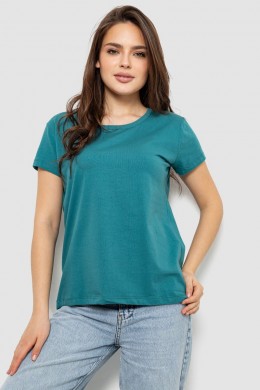 Футболка женская однотонная, цвет бирюзовый, 244R2806