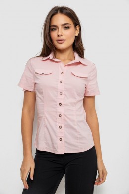 Сорочка жіноча однотонна, колір світло-рожевий, 230R068-1