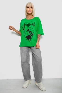 Футболка женская с принтом, цвет зеленый, 244R6005