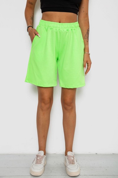 Шорти жіночі однотонні, колір салатовий, 238R57820