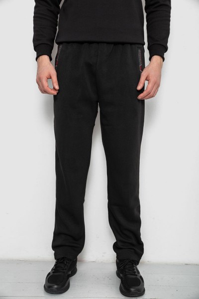 Спортивні штани чоловічі на флісі, колір чорний, 244R41597