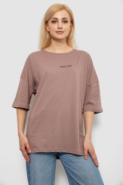 Футболка женская с принтом, цвет мокко, 244R2021-5