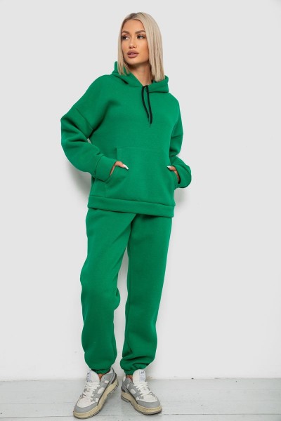 Спортивный костюм женский на флисе, цвет зеленый, 238R5726
