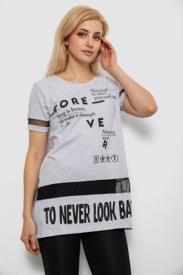Футболка женская с принтом, цвет серый, 244R2081