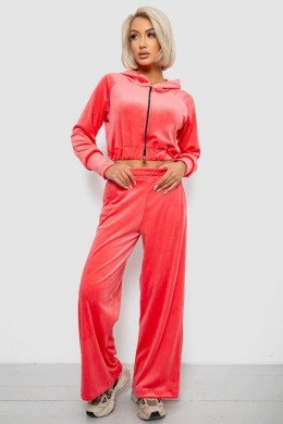 Спортивный костюм женский велюровый, цвет розовый, 257R4125