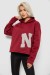 Худи женский с капюшоном на флисе, цвет бордовый, 257R335