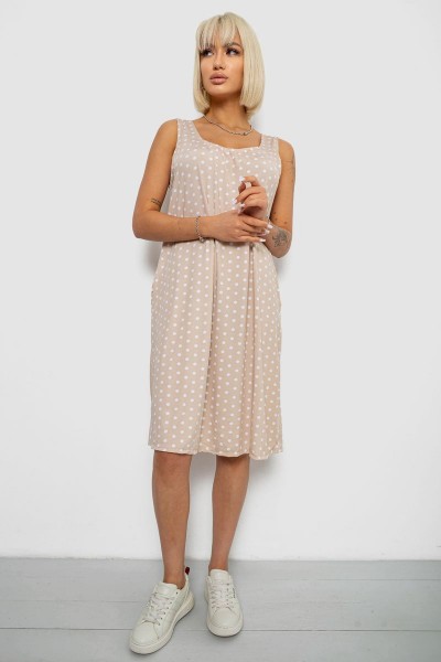 Сарафан женский в горох, цвет бежевый, 257R733