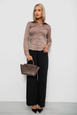 Сорочка класична в смужку, колір бежевий, 230R646