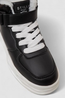 Кросівки жіночі зимові на хутрі, колір чорно-білий, 248RCX686