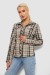 Рубашка женская в клетку, цвет бежевый, 230R064-1 Рубашка женская в клетку, цвет бежевый, 230R064-1