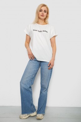 Футболка женская с принтом, цвет молочный, 244R3016