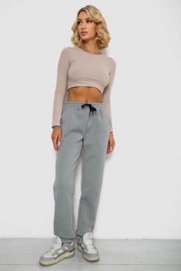 Спортивні штани жіночі на флісі, колір сірий, 238R57016
