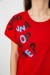 Футболка жіноча з принтом, колір червоний, 244R3001 Футболка жіноча з принтом, колір червоний, 244R3001