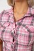 Сорочка жіноча в клітинку, колір рожевий, 230R065 Сорочка жіноча в клітинку, колір рожевий, 230R065