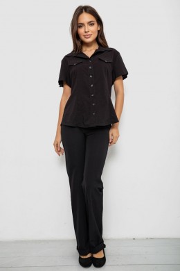 Сорочка жіноча однотонна, колір чорний, 230R068-1