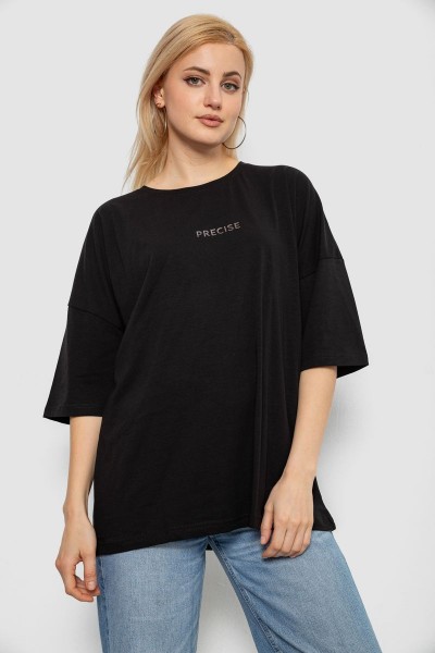 Футболка женская с принтом, цвет черный, 244R2021-5