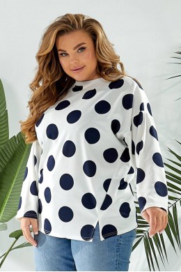 Свитшот женский в горох, цвет молочный, 257R332