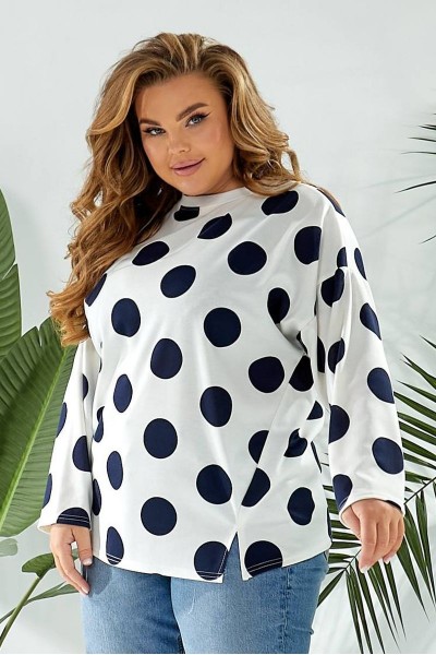 Свитшот женский в горох, цвет молочный, 257R332