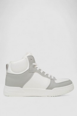 Кроссовки женские зимние на меху, цвет бело-серый, 248RAD300