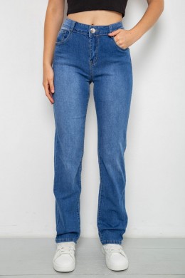 Джинсы женские  однотонные Straight, цвет синий, 244RAC6000