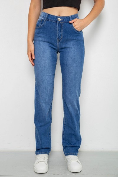 Джинсы женские  однотонные Straight, цвет синий, 244RAC6000