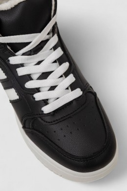 Кросівки жіночі зимові на хутрі, колір чорно-білий, 248RAD500