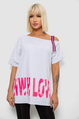 Футболка женская с принтом, цвет белый, 244R2158