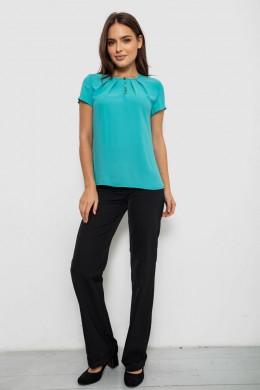 Блуза однотонная, цвет бирюзовый, 230R112
