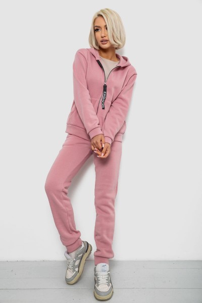 Спортивный костюм женский на флисе, цвет розовый, 257R86-1