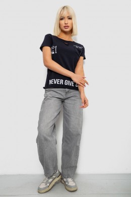 Футболка женская с принтом, цвет синий, 244R2214-6