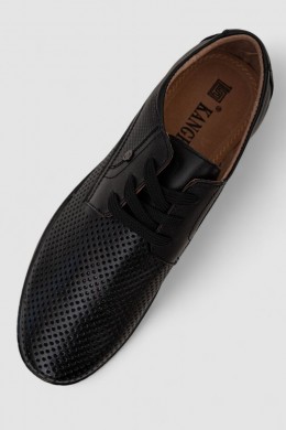 Туфли мужские с перфорацией, цвет черный, 243RB1873