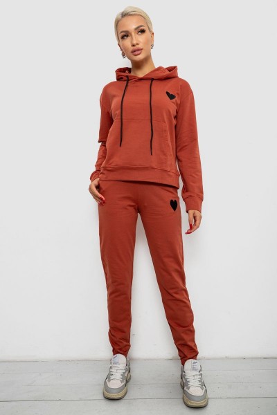 Спортивный костюм женский двухнитка, цвет терракотовый, 214R1419-004