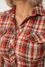 Рубашка женская в клетку, цвет терракотовый, 230R065-5