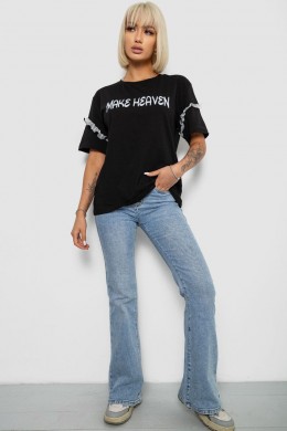 Футболка женская с принтом, цвет черный, 244R2351