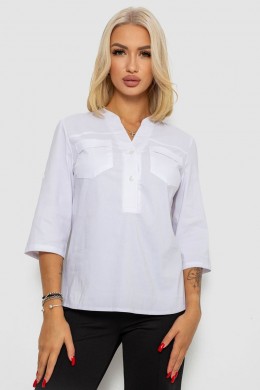 Блуза однотонная, цвет белый, 230R96-15
