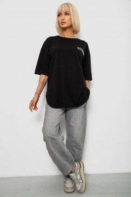 Футболка женская с принтом, цвет черный, 244R2017