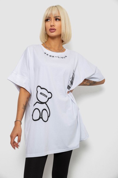 Футболка жіноча з принтом, колір білий, 244R4004