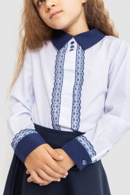 Блузка ошатна для дівчаток, колір біло-синій, 172R205-5