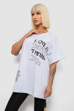Футболка жіноча з принтом, колір білий, 244R4006