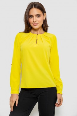 Блуза однотонная, цвет желтый, 230R1122-3