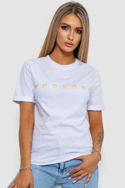 Футболка жіноча з принтом  -уцінка, колір білий, 238R57378-U-2