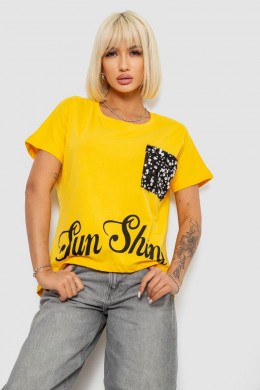 Футболка жіноча з принтом, колір жовтий, 244R2057